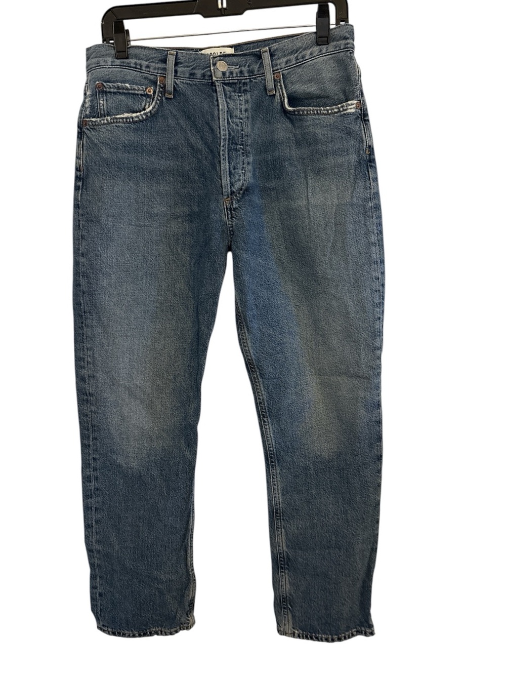 Agolde Riley Button Fly High Rise Crop Jeans 28 - Picture 3 of 8